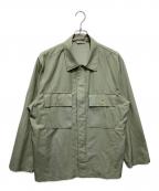 AURALEEオーラリー）の古着「WOOL HERRINGBONE OVER SHIRT」｜グリーン