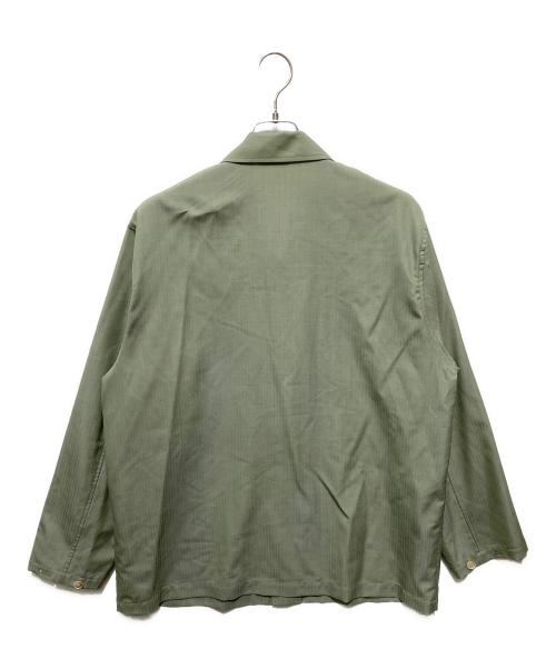 AURALEE（オーラリー）AURALEE (オーラリー) WOOL HERRINGBONE OVER SHIRT グリーン サイズ:4の古着・服飾アイテム