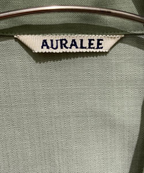 AURALEE（オーラリー）AURALEE (オーラリー) WOOL HERRINGBONE OVER SHIRT グリーン サイズ:4の古着・服飾アイテム