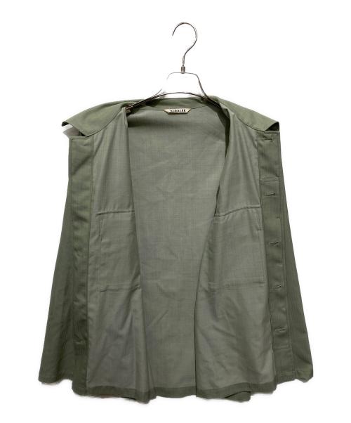 AURALEE（オーラリー）AURALEE (オーラリー) WOOL HERRINGBONE OVER SHIRT グリーン サイズ:4の古着・服飾アイテム