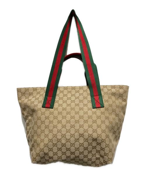 GUCCI（グッチ）GUCCI (グッチ) GGキャンバストートバッグ ブラウンの古着・服飾アイテム