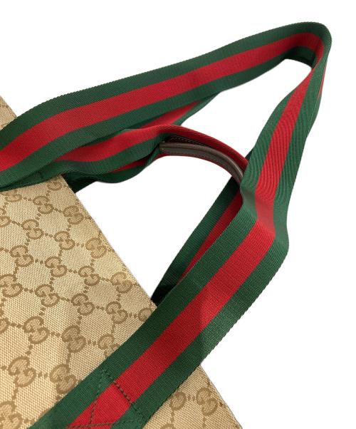 GUCCI（グッチ）GUCCI (グッチ) GGキャンバストートバッグ ブラウンの古着・服飾アイテム