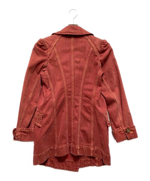 Vivienne Westwood RED LABEL（ヴィヴィアンウエストウッドレッドレーベル）Vivienne Westwood RED LABEL (ヴィヴィアンウエストウッドレッドレーベル) オーブボタンダブルデニムコート レッド サイズ:9の古着・服飾アイテム