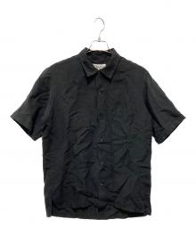 Y's for men（ワイズフォーメン）の古着「半袖リネンオープンカラーシャツ」｜ブラック