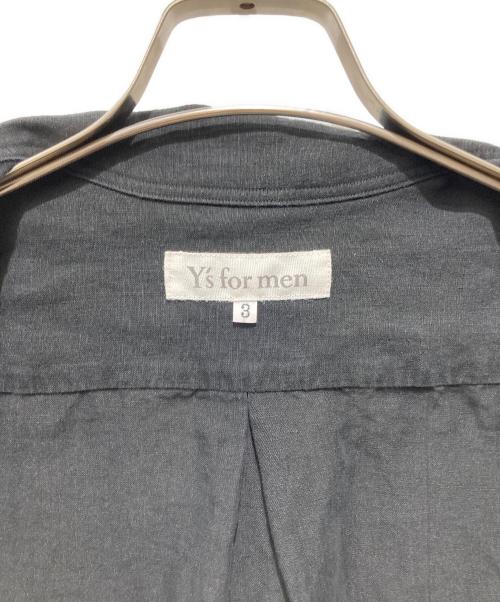 Y's for men（ワイズフォーメン）Y'S for men (ワイズフォーメン) 半袖リネンオープンカラーシャツ ブラック サイズ:3の古着・服飾アイテム