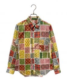 ROBE DE CHAMBRE COMME DES GARCONS（ローブドシャンブル コムデギャルソン）の古着「90s ポリエステル 総柄 オーバーシルエット シャツ ブラウス」｜イエロー×レッド