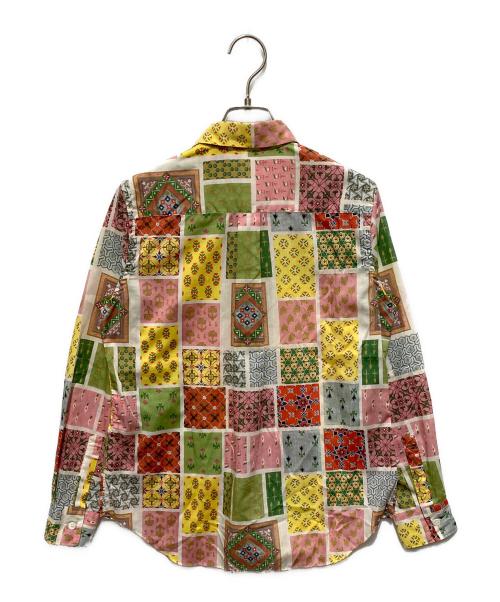 ROBE DE CHAMBRE COMME DES GARCONS（ローブドシャンブル コムデギャルソン）ROBE DE CHAMBRE COMME DES GARCONS (ローブドシャンブル コムデギャルソン) 90s ポリエステル 総柄 オーバーシルエット シャツ ブラウス イエロー×レッド サイズ:Ｓの古着・服飾アイテム