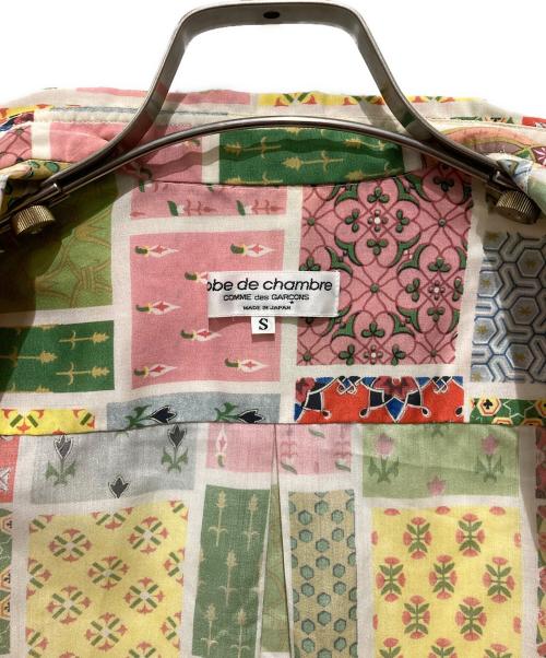 ROBE DE CHAMBRE COMME DES GARCONS（ローブドシャンブル コムデギャルソン）ROBE DE CHAMBRE COMME DES GARCONS (ローブドシャンブル コムデギャルソン) 90s ポリエステル 総柄 オーバーシルエット シャツ ブラウス イエロー×レッド サイズ:Ｓの古着・服飾アイテム