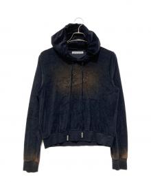Acne studios（アクネ ストゥディオズ）の古着「USED加工ベロアパーカー」｜ブラック