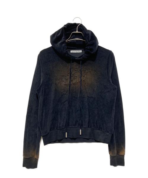 Acne studios（アクネ ストゥディオズ）Acne studios (アクネ ストゥディオズ) USED加工ベロアパーカー ブラック サイズ:Mの古着・服飾アイテム