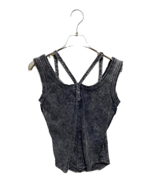 PERVERZE（パーバーズ）PERVERZE (パーバーズ) Double Strap Tank Top グレー サイズ:FREEの古着・服飾アイテム
