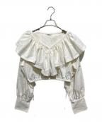 CLANEクラネ）の古着「FRILL COLLAR SHORT BLOUSE」｜アイボリー