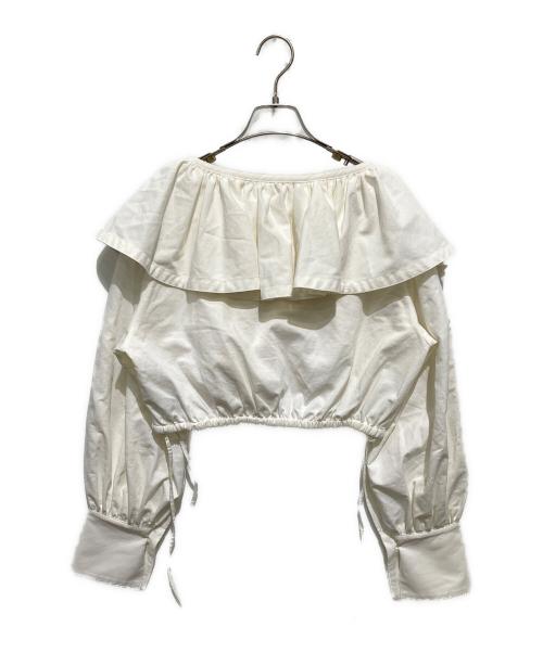 CLANE（クラネ）CLANE (クラネ) FRILL COLLAR SHORT BLOUSE アイボリー サイズ:1の古着・服飾アイテム