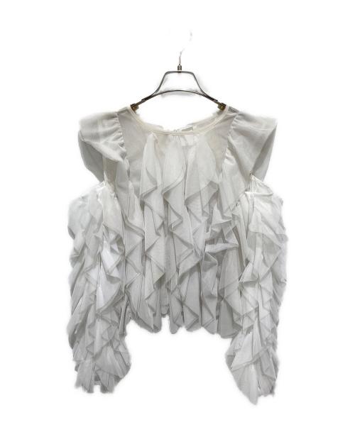 THE TOE（ザ・トゥー）THE TOE (ザ・トゥー) Gardenia tulle frill tops ホワイト サイズ:FREEの古着・服飾アイテム