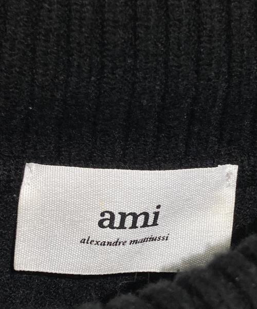 AMI Alexandre Mattiussi（アミアレクサンドルマテュッシ）AMI Alexandre Mattiussi (アミアレクサンドルマテュッシ) ハートAロゴ入りタートルネックニット ブラック サイズ:Sの古着・服飾アイテム