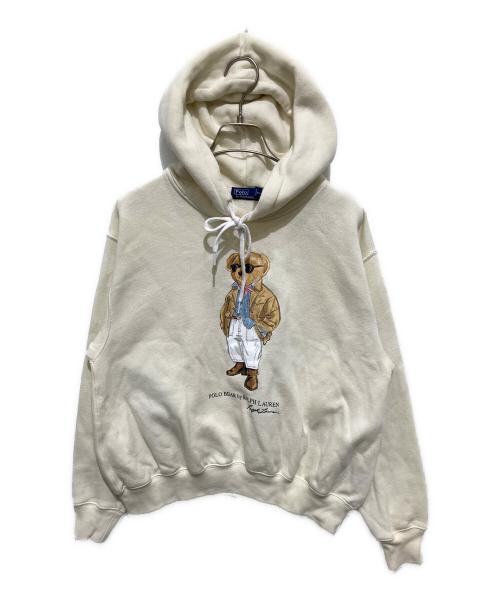 POLO RALPH LAUREN（ポロ・ラルフローレン）POLO RALPH LAUREN (ポロ・ラルフローレン) ポロベアプリントパーカー アイボリー サイズ:XSの古着・服飾アイテム