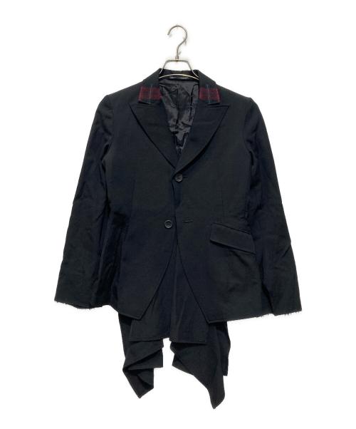 yohji yamamoto+noir（ヨウジヤマモトプリュスノアール）yohji yamamoto+noir (ヨウジヤマモトプリュスノアール) 20SS / シワギャバ後フラシジャケット ブラック サイズ:1の古着・服飾アイテム