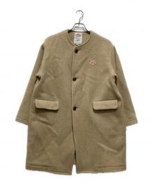 DANTON（ダントン）の古着「WOOL LIGHT PILE /ノーカラーロングコート」｜ブラウン