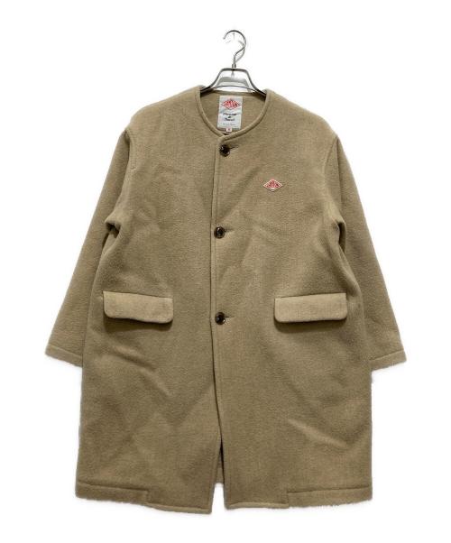 DANTON（ダントン）DANTON (ダントン) WOOL LIGHT PILE /ノーカラーロングコート ブラウン サイズ:36の古着・服飾アイテム