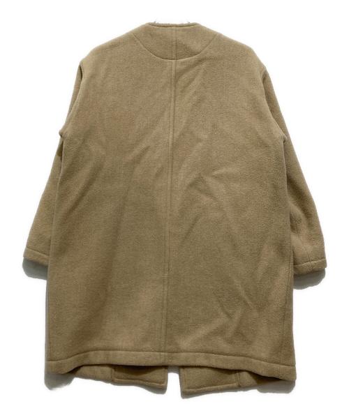DANTON（ダントン）DANTON (ダントン) WOOL LIGHT PILE /ノーカラーロングコート ブラウン サイズ:36の古着・服飾アイテム