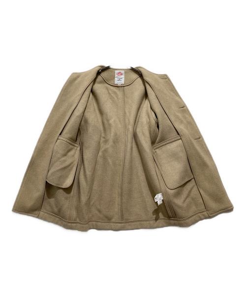 DANTON（ダントン）DANTON (ダントン) WOOL LIGHT PILE /ノーカラーロングコート ブラウン サイズ:36の古着・服飾アイテム