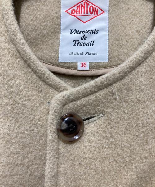 DANTON（ダントン）DANTON (ダントン) WOOL LIGHT PILE /ノーカラーロングコート ブラウン サイズ:36の古着・服飾アイテム