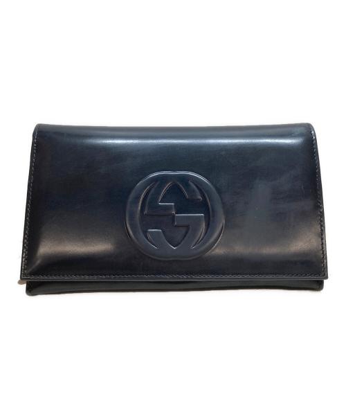 GUCCI（グッチ）GUCCI (グッチ) エナメル長財布 ブラック サイズ:OneSizeの古着・服飾アイテム