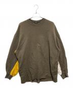 UNDERCOVERISMアンダーカバーイズム）の古着「21AW 袖下切替ユガミパッカリング SWEAT」｜カーキ