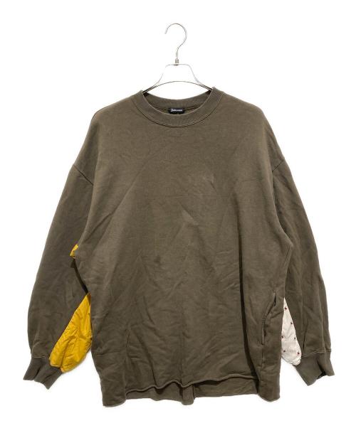 UNDERCOVERISM（アンダーカバーイズム）UNDERCOVERISM (アンダーカバーイズム) 21AW 袖下切替ユガミパッカリング SWEAT カーキ サイズ:4の古着・服飾アイテム