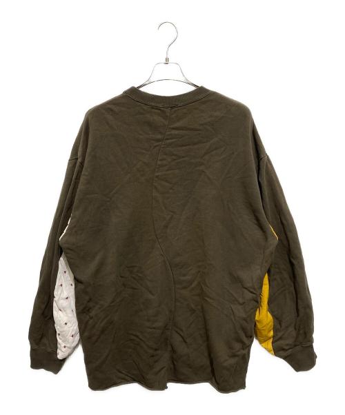 UNDERCOVERISM（アンダーカバーイズム）UNDERCOVERISM (アンダーカバーイズム) 21AW 袖下切替ユガミパッカリング SWEAT カーキ サイズ:4の古着・服飾アイテム