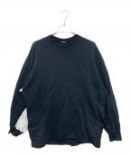 UNDERCOVERISMアンダーカバーイズム）の古着「21AW 袖下切替ユガミパッカリング SWEAT」｜ブラック