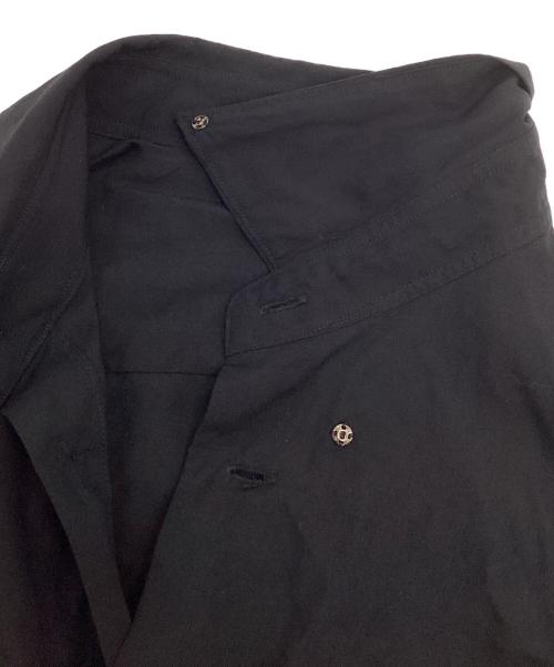 Y's for men（ワイズフォーメン）Y'S for men (ワイズフォーメン) 隠しスナップボタンダウンレーヨンドレスシャツ ブラック サイズ:3の古着・服飾アイテム