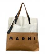 MARNIマルニ）の古着「ペーパートートバッグ」｜ベージュ×ブラウン