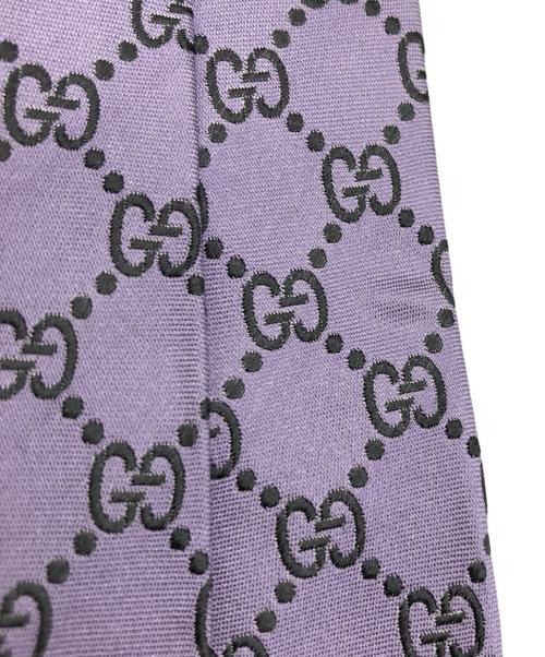 GUCCI（グッチ）GUCCI (グッチ) GG柄ネクタイ パープル サイズ:OneSizeの古着・服飾アイテム