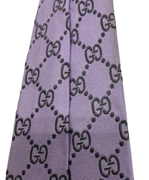 GUCCI（グッチ）GUCCI (グッチ) GG柄ネクタイ パープル サイズ:OneSizeの古着・服飾アイテム
