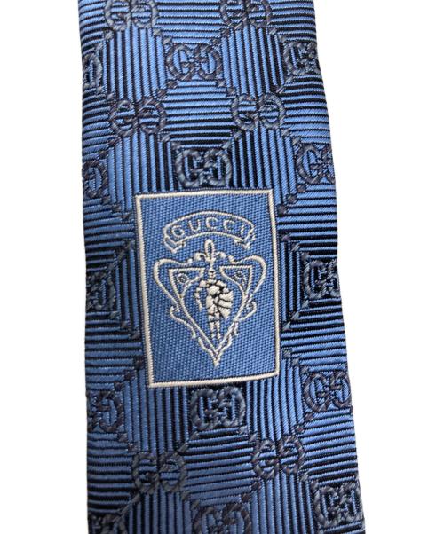 GUCCI（グッチ）GUCCI (グッチ) GG柄ネクタイ ブルー サイズ:OneSizeの古着・服飾アイテム