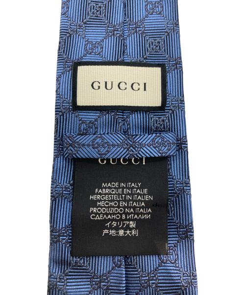 GUCCI（グッチ）GUCCI (グッチ) GG柄ネクタイ ブルー サイズ:OneSizeの古着・服飾アイテム