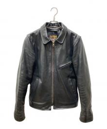 VANSON（バンソン）の古着「シングルライダースジャケット」｜ブラック