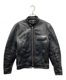 VANSON（バンソン）の古着「ライナー付シングルライダースジャケット」｜ブラック