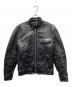 VANSON（バンソン）の古着「ライナー付シングルライダースジャケット」｜ブラック