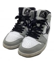 NIKE（ナイキ）の古着「Air Jordan 1 Mid / ハイカットスニーカー」｜ホワイト×グレー