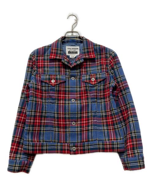 JUNYA WATANABE CDG DENIM（ジュンヤワタナベ コムデギャルソン デニム）JUNYA WATANABE CDG denim (ジュンヤワタナベ コムデギャルソン デニム) タータンチェックウールシャツジャケット レッド×ブルー サイズ:Ｓの古着・服飾アイテム