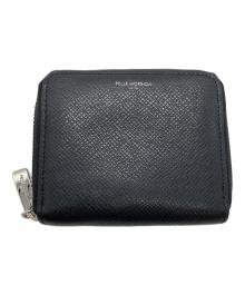 PELLE MORBIDA（ペッレモルビダ）の古着「ラウンドファスナーコンパクトウォレット」｜ブラック