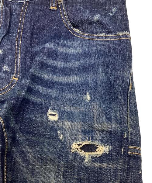 DSQUARED2（ディースクエアード）DSQUARED2 (ディースクエアード) ダメージ加工デニムパンツ インディゴ サイズ:46の古着・服飾アイテム