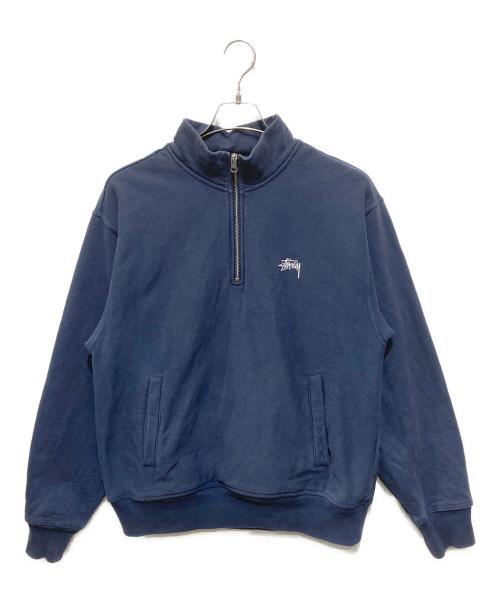 stussy（ステューシー）stussy (ステューシー) Stock Logo Mock Zip ネイビー サイズ:Mの古着・服飾アイテム
