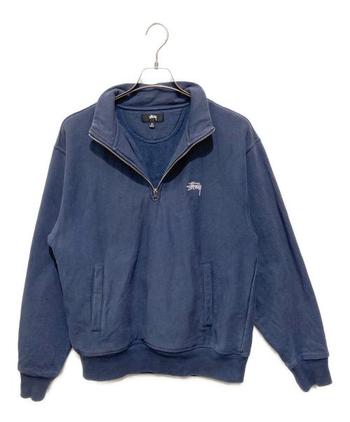 stussy（ステューシー）stussy (ステューシー) Stock Logo Mock Zip ネイビー サイズ:Mの古着・服飾アイテム