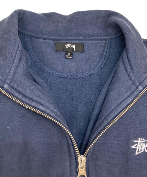 stussy（ステューシー）stussy (ステューシー) Stock Logo Mock Zip ネイビー サイズ:Mの古着・服飾アイテム