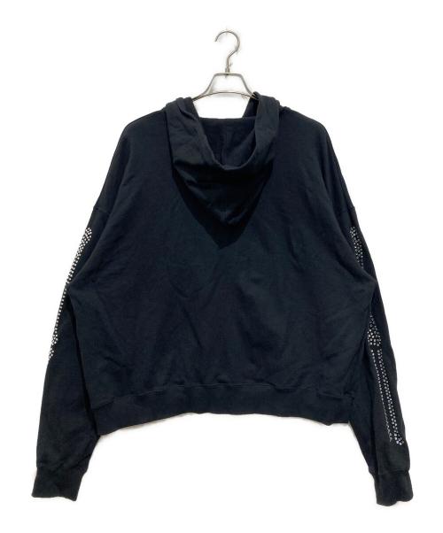 DISCOVERED（ディスカバード）DISCOVERED (ディスカバード) HOTFIX BONE&HEART PARKA / ラインストーンジップパーカー ブラック サイズ:3の古着・服飾アイテム