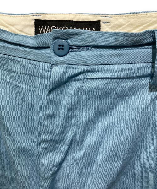 WACKO MARIA（ワコマリア）WACKO MARIA (ワコマリア) SOLBIATI DOUBLE PLEATED TROUSERS / カシミヤ混ダブルプリーツスラックス スカイブルー サイズ:Mの古着・服飾アイテム