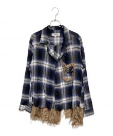 sulvam（サルバム）の古着「SHORT OPEN COLLAR SHIRTS」｜ネイビー
